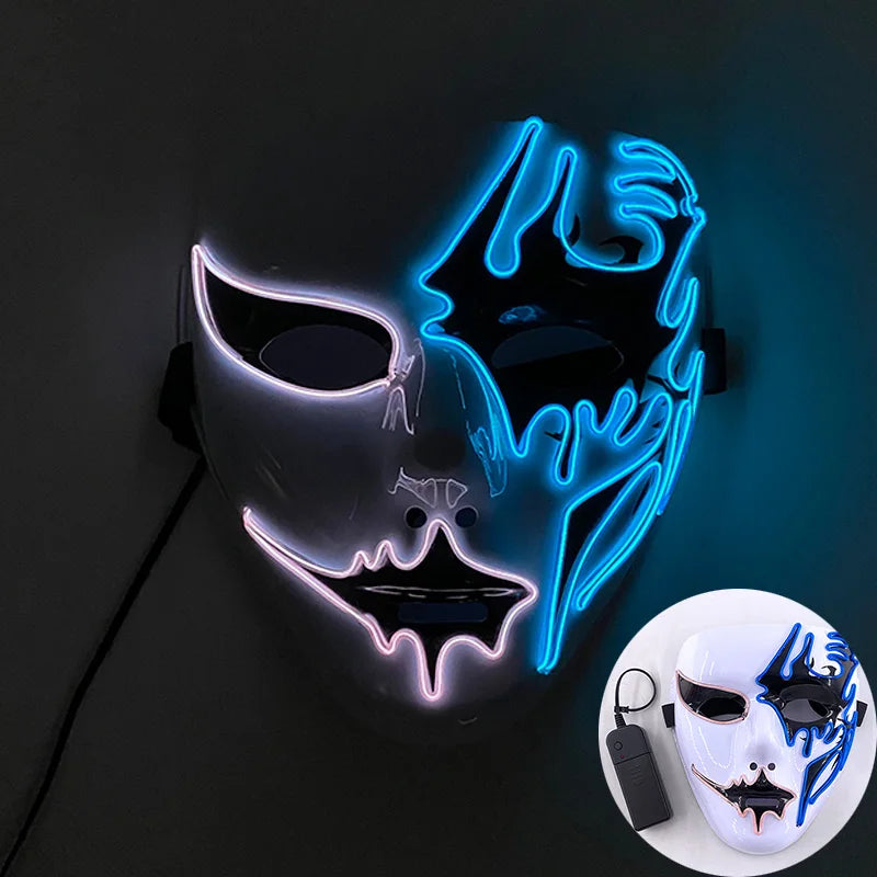 Cosplay costume luminous purge Mask Demon Slayer LED Masquerade Cosplay Mask