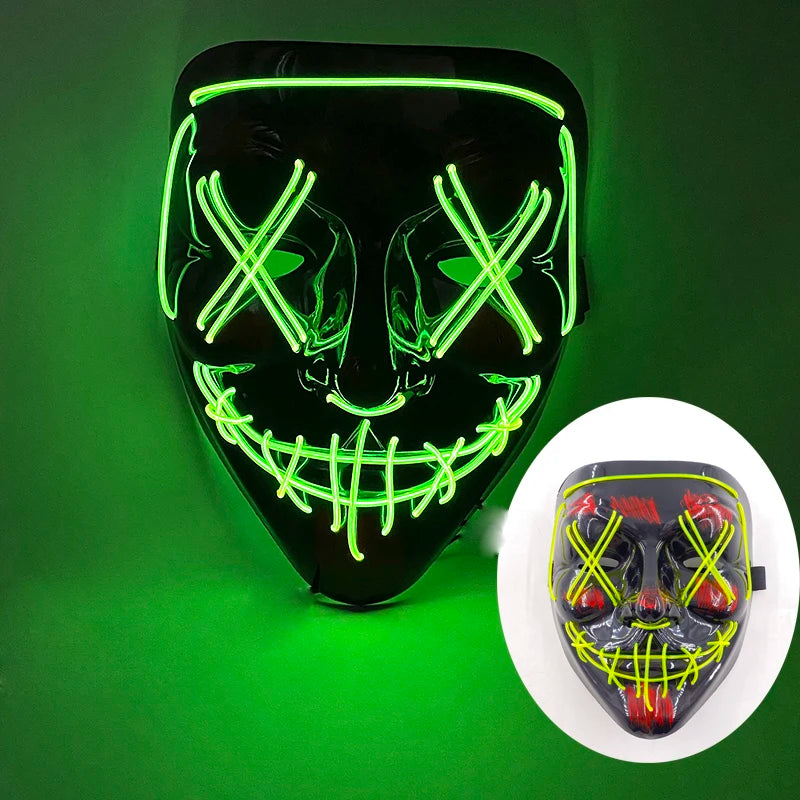 Cosplay costume luminous purge Mask Demon Slayer LED Masquerade Cosplay Mask