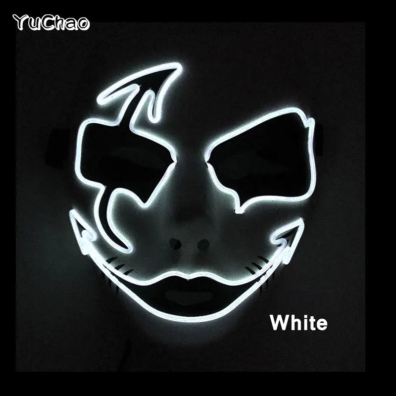 Cosplay costume luminous purge Mask Demon Slayer LED Masquerade Cosplay Mask