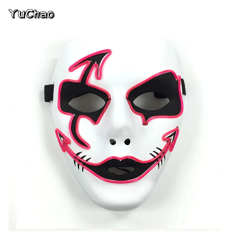 Cosplay costume luminous purge Mask Demon Slayer LED Masquerade Cosplay Mask