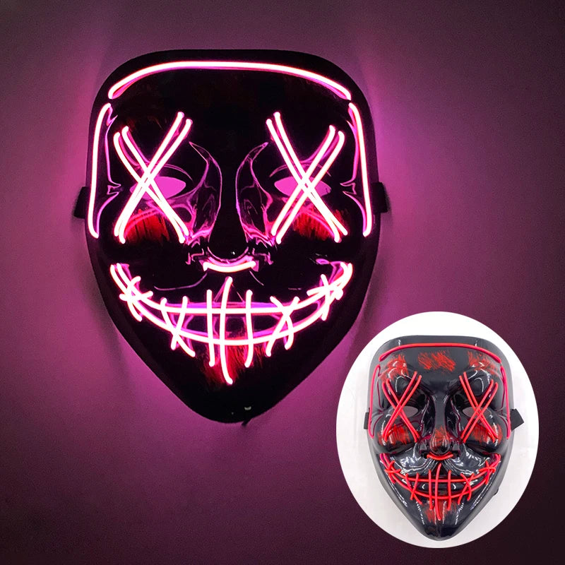 Cosplay costume luminous purge Mask Demon Slayer LED Masquerade Cosplay Mask