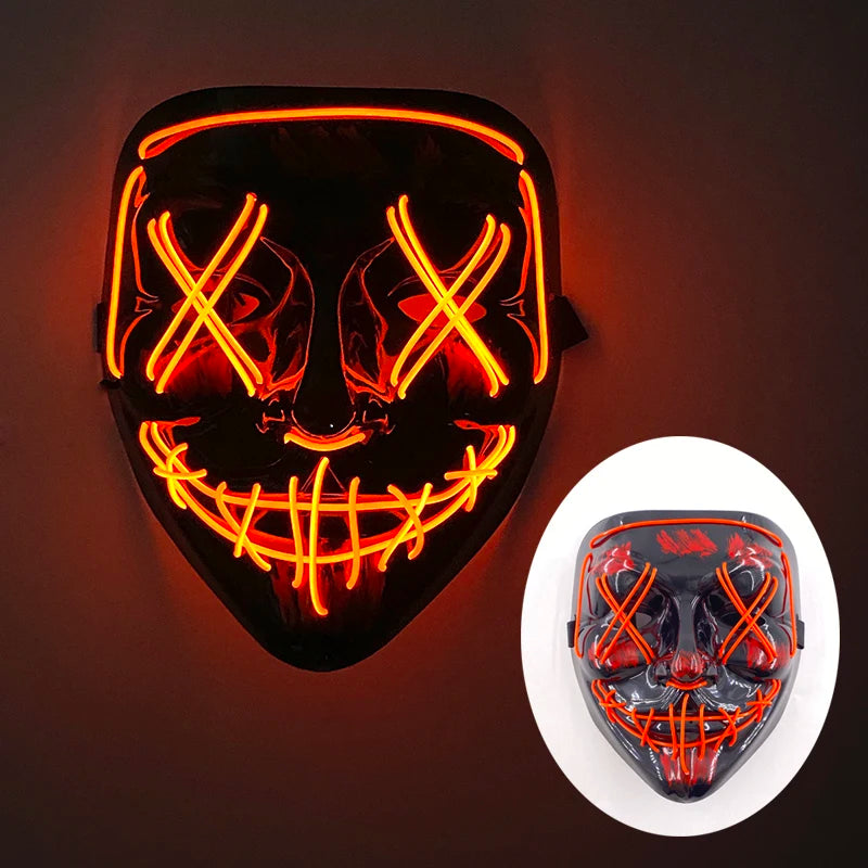 Cosplay costume luminous purge Mask Demon Slayer LED Masquerade Cosplay Mask