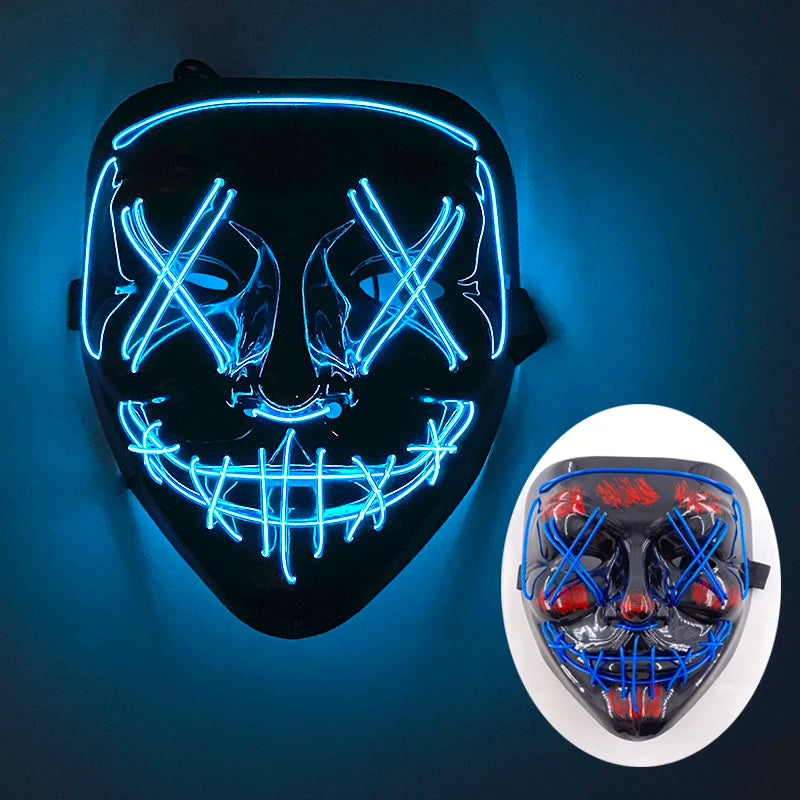 Cosplay costume luminous purge Mask Demon Slayer LED Masquerade Cosplay Mask