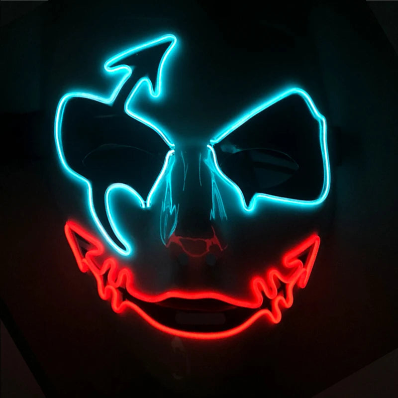 Cosplay costume luminous purge Mask Demon Slayer LED Masquerade Cosplay Mask