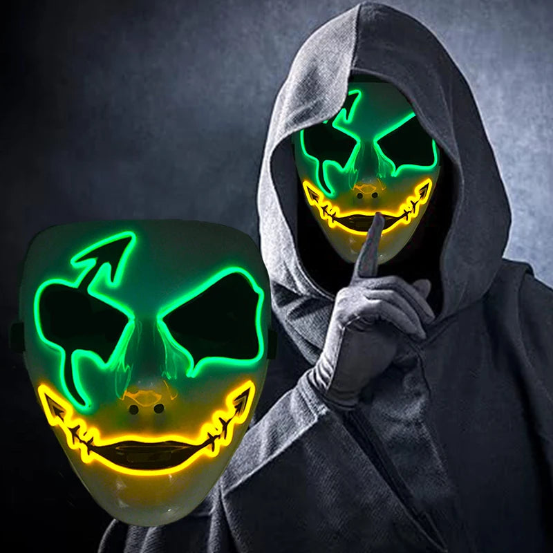 Cosplay costume luminous purge Mask Demon Slayer LED Masquerade Cosplay Mask