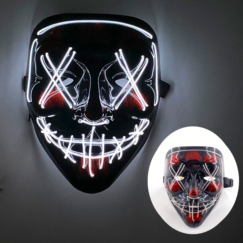 Cosplay costume luminous purge Mask Demon Slayer LED Masquerade Cosplay Mask