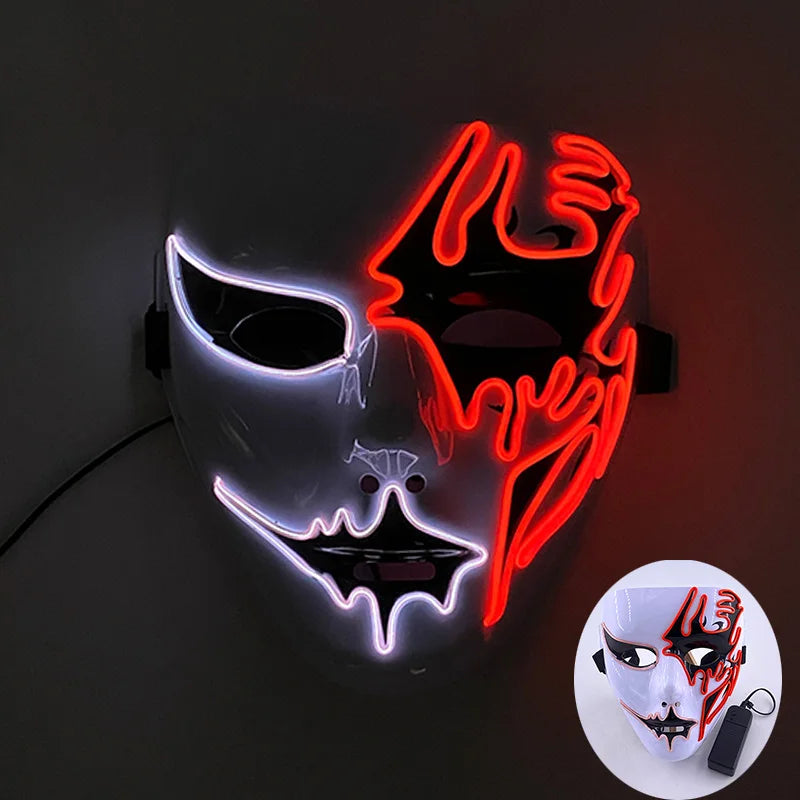 Cosplay costume luminous purge Mask Demon Slayer LED Masquerade Cosplay Mask