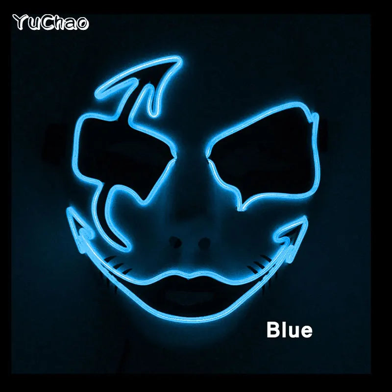 Cosplay costume luminous purge Mask Demon Slayer LED Masquerade Cosplay Mask