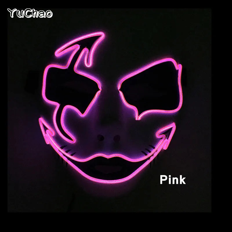 Cosplay costume luminous purge Mask Demon Slayer LED Masquerade Cosplay Mask