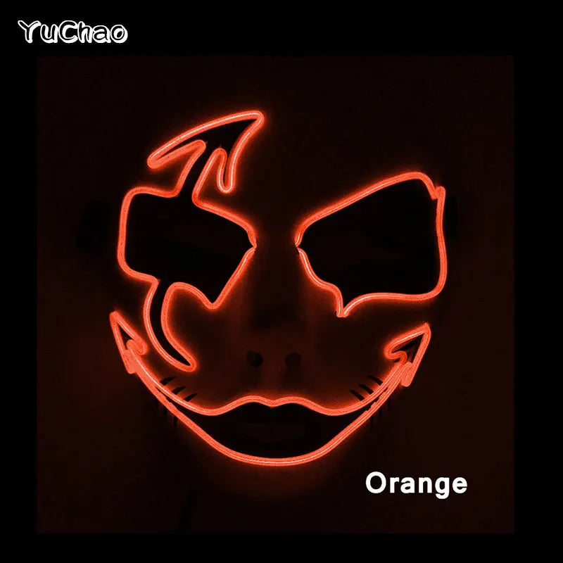 Cosplay costume luminous purge Mask Demon Slayer LED Masquerade Cosplay Mask
