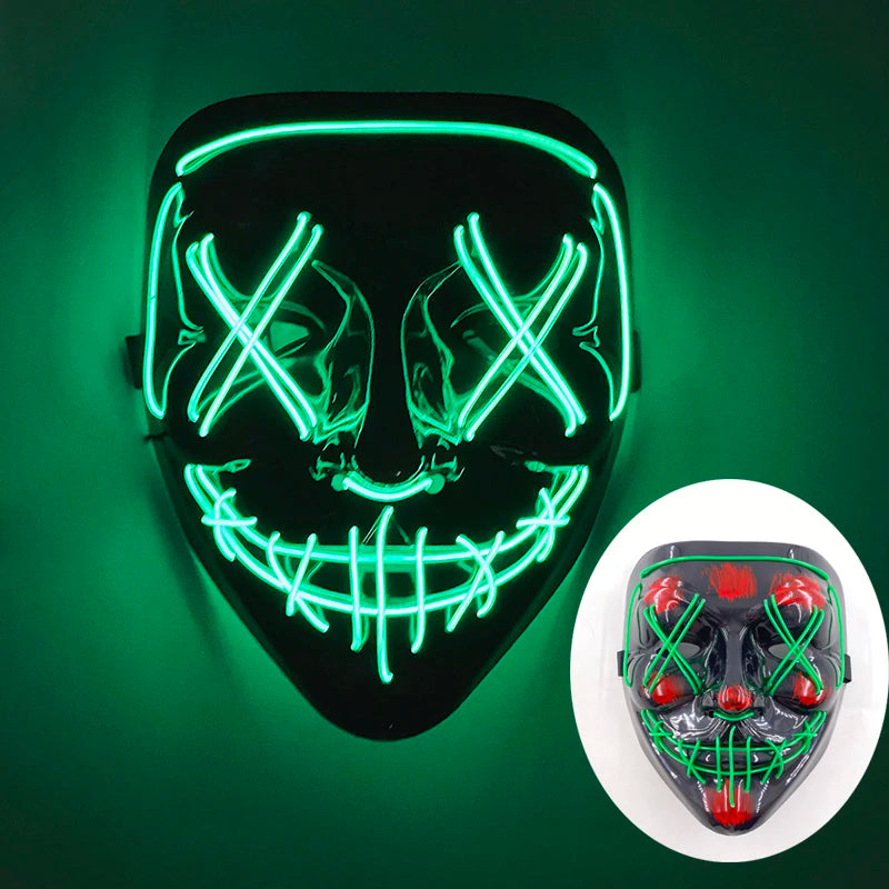 Cosplay costume luminous purge Mask Demon Slayer LED Masquerade Cosplay Mask
