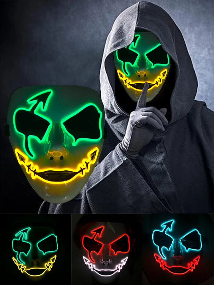 Cosplay costume luminous purge Mask Demon Slayer LED Masquerade Cosplay Mask