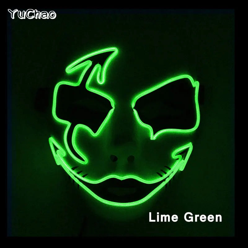 Cosplay costume luminous purge Mask Demon Slayer LED Masquerade Cosplay Mask