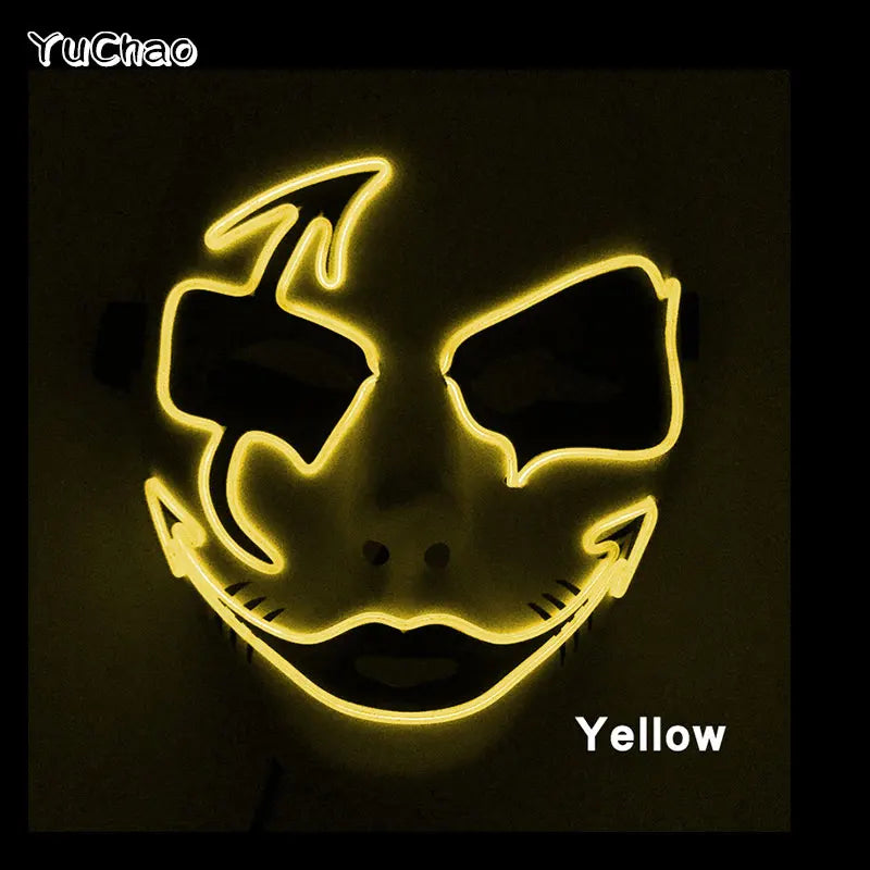 Cosplay costume luminous purge Mask Demon Slayer LED Masquerade Cosplay Mask