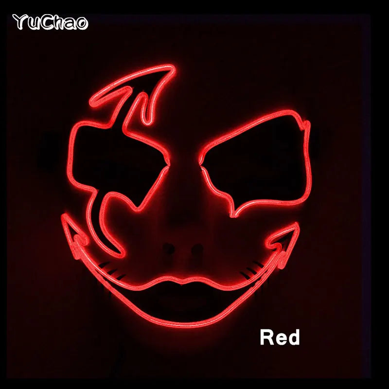 Cosplay costume luminous purge Mask Demon Slayer LED Masquerade Cosplay Mask