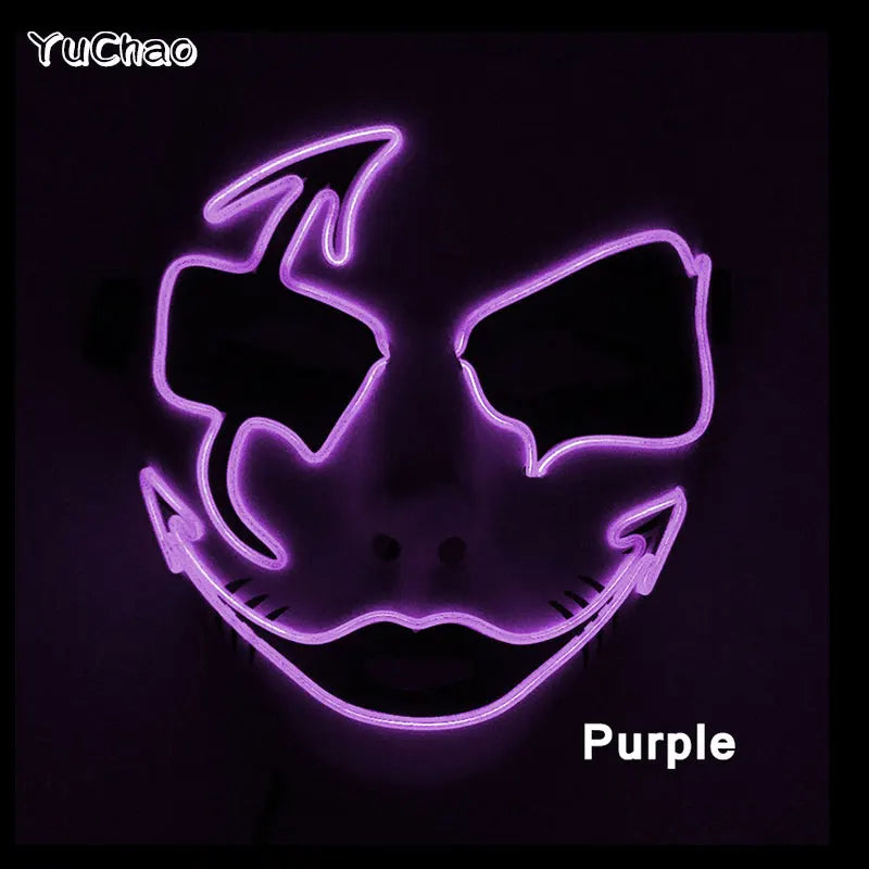 Cosplay costume luminous purge Mask Demon Slayer LED Masquerade Cosplay Mask