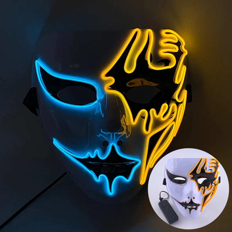Cosplay costume luminous purge Mask Demon Slayer LED Masquerade Cosplay Mask