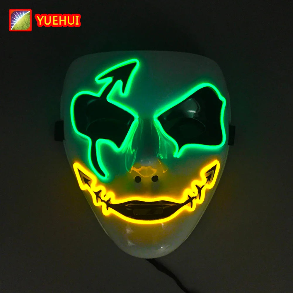 Cosplay costume luminous purge Mask Demon Slayer LED Masquerade Cosplay Mask