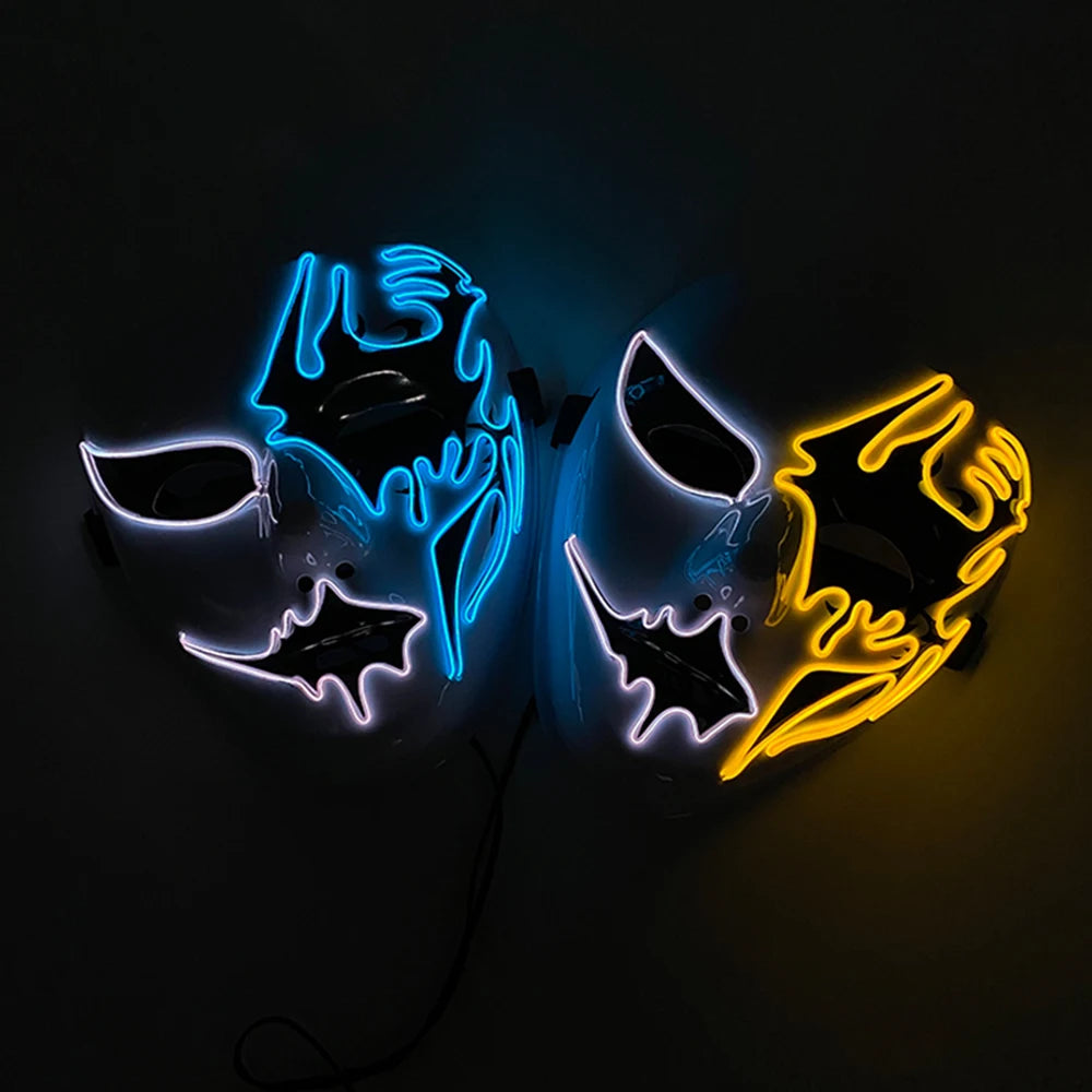 Cosplay costume luminous purge Mask Demon Slayer LED Masquerade Cosplay Mask