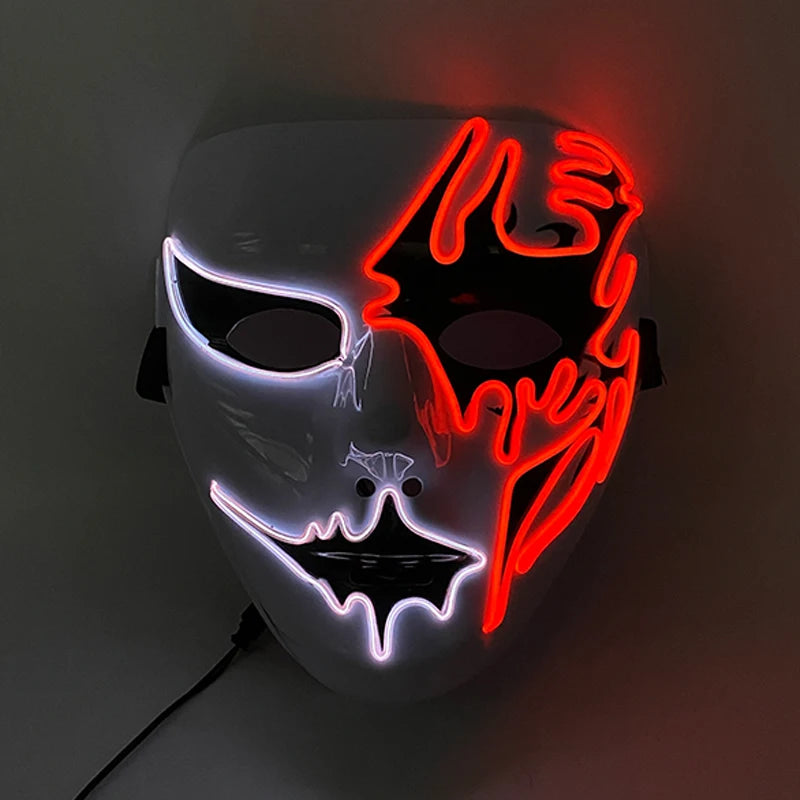 Cosplay costume luminous purge Mask Demon Slayer LED Masquerade Cosplay Mask