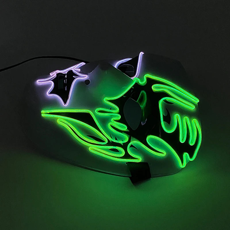 Cosplay costume luminous purge Mask Demon Slayer LED Masquerade Cosplay Mask