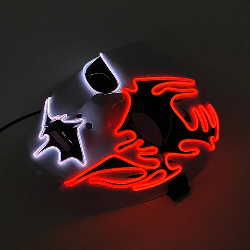 Cosplay costume luminous purge Mask Demon Slayer LED Masquerade Cosplay Mask