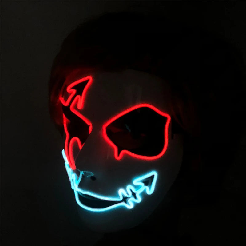 Cosplay costume luminous purge Mask Demon Slayer LED Masquerade Cosplay Mask