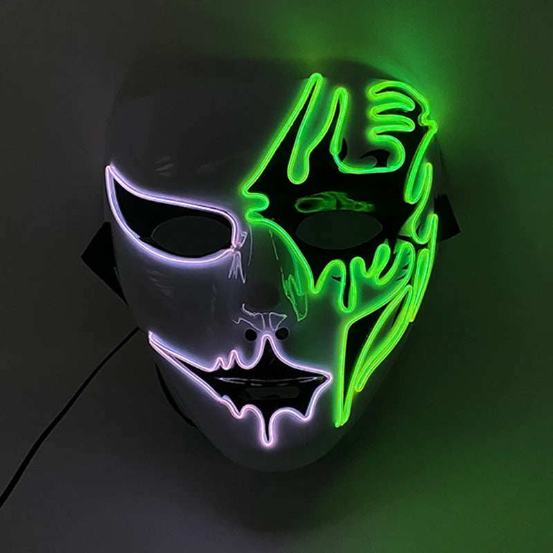Cosplay costume luminous purge Mask Demon Slayer LED Masquerade Cosplay Mask