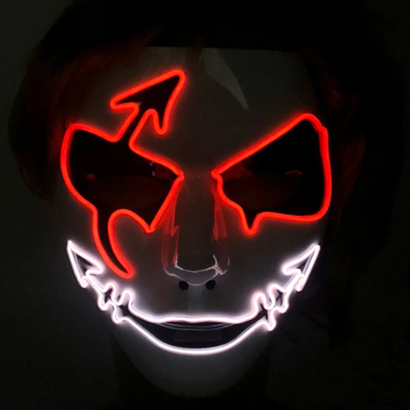 Cosplay costume luminous purge Mask Demon Slayer LED Masquerade Cosplay Mask