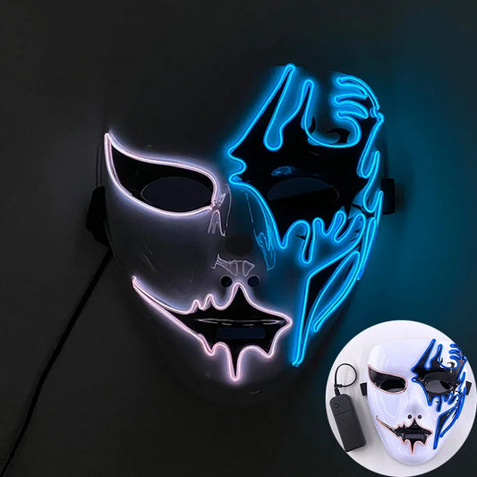 Cosplay costume luminous purge Mask Demon Slayer LED Masquerade Cosplay Mask