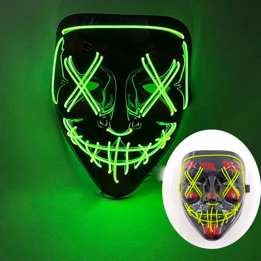 Cosplay costume luminous purge Mask Demon Slayer LED Masquerade Cosplay Mask