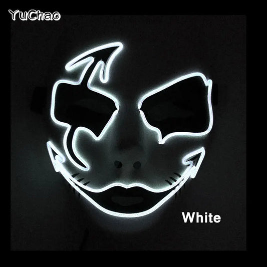 Game cosplay costume luminous purge Mask Demon Slayer LED Masquerade Cosplay Mask for man women horror haunted house props