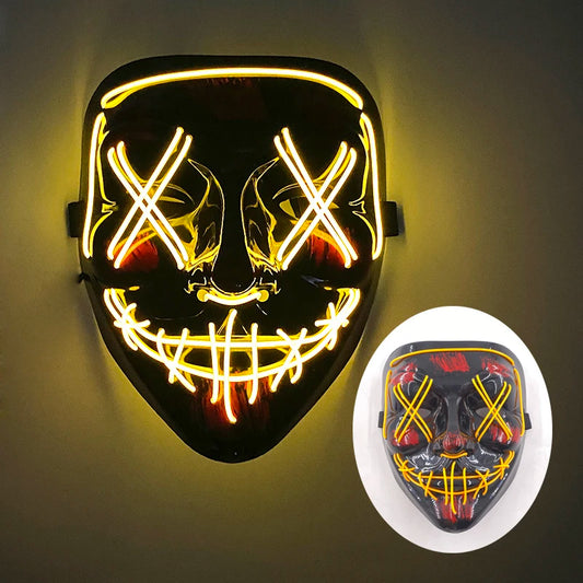 Cosplay costume luminous purge Mask Demon Slayer LED Masquerade Cosplay Mask