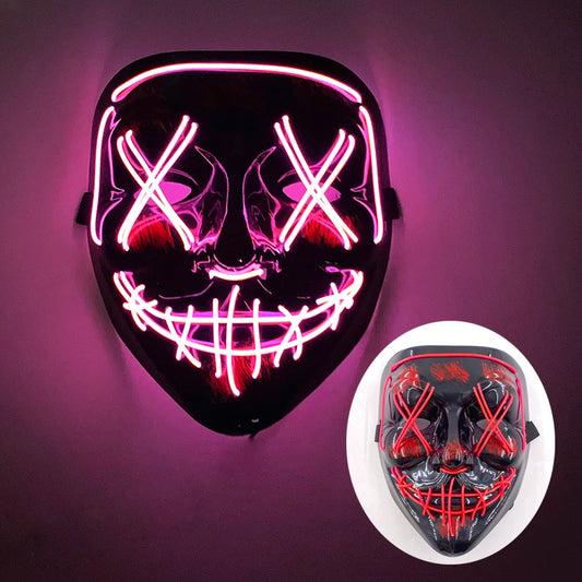 Cosplay costume luminous purge Mask Demon Slayer LED Masquerade Cosplay Mask