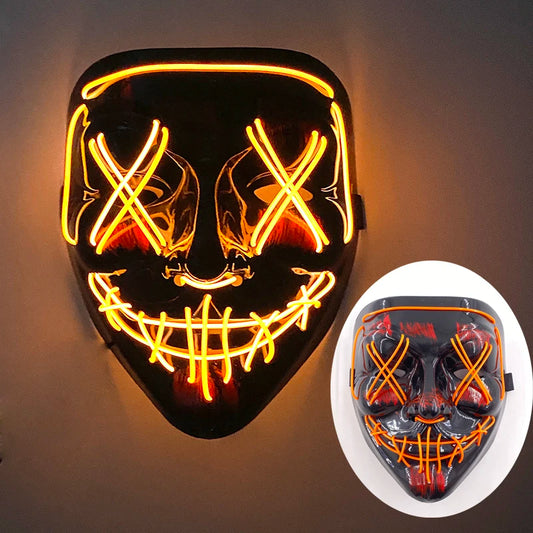 Cosplay costume luminous purge Mask Demon Slayer LED Masquerade Cosplay Mask