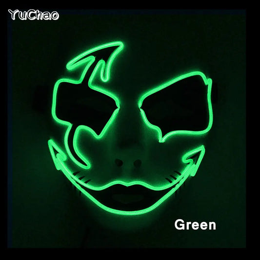 Cosplay costume luminous purge Mask Demon Slayer LED Masquerade Cosplay Mask