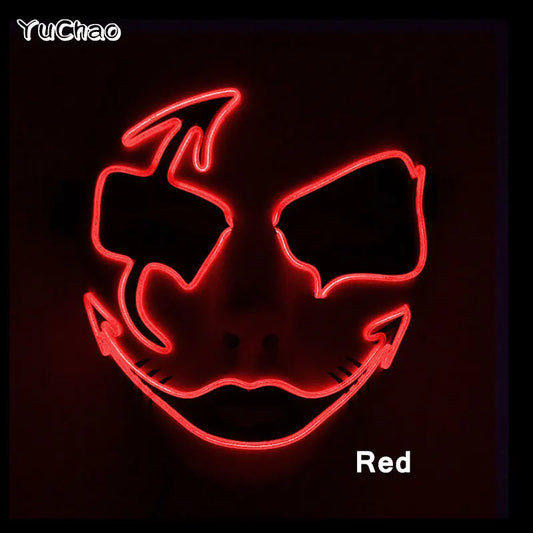 Game cosplay costume luminous purge Mask Demon Slayer LED Masquerade Cosplay Mask for man women horror haunted house props