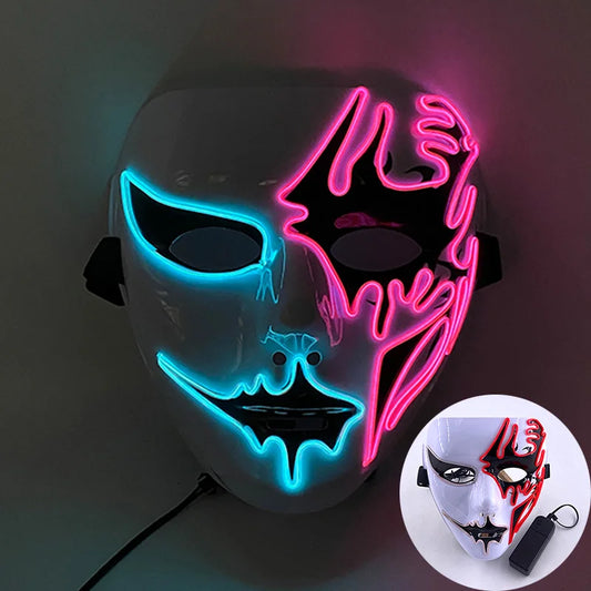 Cosplay costume luminous purge Mask Demon Slayer LED Masquerade Cosplay Mask